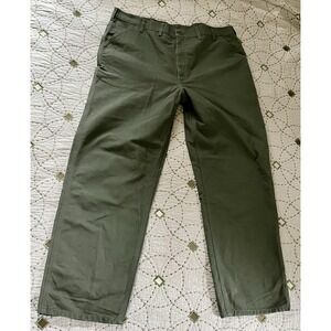 Carhartt B11MOS Original Dungaree Fit Moss Green Canvas Work Pants 44 Mens